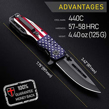 Load image into Gallery viewer, Spring Assisted Knife - Pocket Folding Knife - Military Style - Boy Scouts Knife - Tactical Knife - Good for Camping Hunting Survival Indoor and Outdoor Activities Mens Gift 6681 F