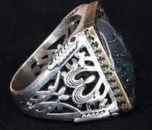 Load image into Gallery viewer, Falcon Jewelry 925 Sterling Silver Mens Ring, Moss Agate Natural Gemstone, Free Express SHİPPİNG