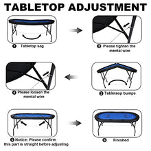Load image into Gallery viewer, Vilobos Poker Table Foldable 6-8 Players Folding Poker Table Fully Assembled Casino-Style Texas Hold'em Poker Table with Faux Leather Padded Rails and Cup Holders, Blue