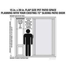 Load image into Gallery viewer, Ideal Pet Products Aluminum Pet Patio Door, Adjustable Height 77-5/8" To 80-3/8", 15" x 20" Flap Size, White