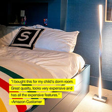 Load image into Gallery viewer, Brightech Helix - Modern LED Floor Lamp for Living Room Bright Lighting - Get Compliments: Unique, 48" Tall Light for Bedrooms, Offices - Dimmable, Contemporary Indoor Pole Lamp - Platinum Silver