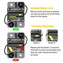 Load image into Gallery viewer, 60 Amp Circuit Breaker, Huazu Inline Fuse Inverter with Manual Reset for Car Audio RV ATV Marine Boat Truck Trolling Motors 12V- 48V DC Water Proof (Surface Mount-60A)