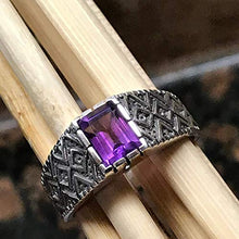 Load image into Gallery viewer, Genuine 2ct Purple Amethyst 925 Solid Sterling Silver Men's Ring Size 6.75, 7, 7.75, 8, 8.75, 9, 9.75, 10, 11, 11.75, 12, 1311.75,12