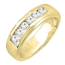 Load image into Gallery viewer, Dazzlingrock Collection 1.00 Carat (ctw) 14K Round White Diamond Channel Mens Wedding Band 1 CT, Yellow Gold, Size 8