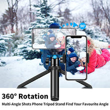 Load image into Gallery viewer, Phone Tripod, SYOSIN 2020 Extendable Phone Camera Tripod Mount with Bluetooth Control and Universal Clip,360°Rotating Flexible Tripod Stand Holder,Compatible with Smartphone, Camera and GoPro