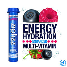 Load image into Gallery viewer, Zipfizz Healthy Energy Drink Mix, Hydration with B12 & Multi Vitamins, Blue, Blueberry Raspberry, 0.38 Oz, Pack of 20