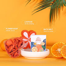 Load image into Gallery viewer, Gift Baskets for Women, Gift Set for Women-BFFLOVE Sweet Orange Spa Bath Gifts, 10 Pc Bath Spa Kit Includes Bath Salt, Massage Oil, Bubble Bath, Spa Tote Bag. Best Women Gifts for Birthday & Party