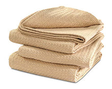 Load image into Gallery viewer, TreeWool 100% Soft Premium Cotton Thermal Blanket in Basket Weave - Easy Care Comfortable and Warm Season Bed Layering (King Size - 90" x 108", Beige)