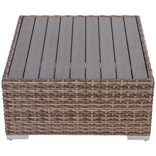 Load image into Gallery viewer, Outsunny 7-Piece Outdoor Rattan Sofa Set Wicker Patio Sectional Sets, Conversation Furniture Set with Cushions & Slat Plastic Wood Table, Grey