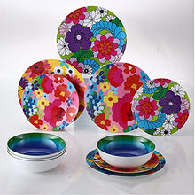 Load image into Gallery viewer, French Bull Assorted Plates - 4 Piece Set - 9 inch Melamine Salad Plates Set of 4 - Melamine Dinnerware for Indoor and Outdoor - Assorted Garden Floral