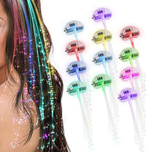 Load image into Gallery viewer, Topist LED Lights Hair, Light-Up Fiber Optic LED Hair Barrettes Party Favors for Party, Bar Dancing Hairpin, Hair Clip, Multicolor Flash Barrettes Clip Braid, 12 Pack