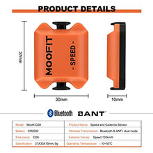 Load image into Gallery viewer, moofit Bike Cadence and Speed Sensor Bluetooth & ANT+ Wireless Cycling Cadence Speed Sensor IP67 Waterproof for Zwift, Rouvy, Endomondo, Peloton, OpenRider and More