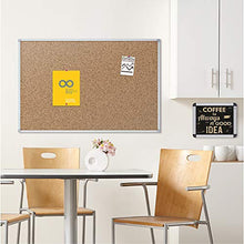 Load image into Gallery viewer, Mead Corkboard, Framed Bulletin Board, 3' x 2', Cork Board, Aluminum Frame (85361)