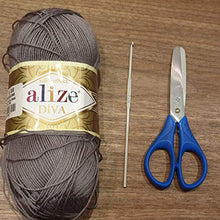 Load image into Gallery viewer, Alize Diva Silk Effect 100% Microfiber Acrylic Yarn 1 Ball skeins 100gr 383yds Color (361 - Navy)
