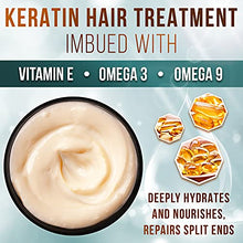 Load image into Gallery viewer, Premium Keratin Hair Mask - Professional Treatment for Hair Repair, Nourishment & Beauty - Hair Mask - Vitamin Complex for All Hair Types - with Omega 3, 9, Vitamin E - Protein Nourishment Mask