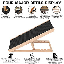 Load image into Gallery viewer, SASRL Adjustable Pet Ramp for All Dogs and Cats - Folding Portable Dog Ramp for Couch or Bed with Non Slip Carpet Surface, 40”Long and Height Adjustable from 9”to 24” - Up to 100 Lbs