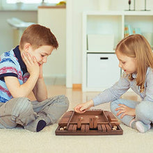 Load image into Gallery viewer, Shut The Box Game Wooden 4 Player, Classic Board Game for Kids & Adults, Educational Math Learning Toy, Table Dice Game for The Party Family or Bar - 12 Inch with 8 Dice