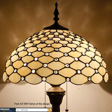 Load image into Gallery viewer, Tiffany Floor Lamp Crystal Pear Bead Stained Glass Lampshade Coffee Table Reading Lamps Antique Style Base Lighting W16 H64 Inch Living Room Bedroom Bookcase Dresser Bedside Desk S005 WERFACTORY