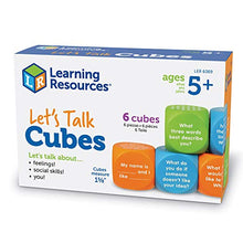 Load image into Gallery viewer, Learning Resources Let's Talk! Cubes, Conversation Cubes, SEL & Autism Therapy, Foam Cubes, 6 Cubes with 36 Prompts, Ages 5+