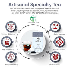 Load image into Gallery viewer, Tastings Tea Earl Grey Tea Bags, Organic Black Tea with Bergamot Oil with Subtle Citrus Notes – Sustainably Sourced and Small-Batch Blended (15 Sachets)