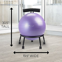 Load image into Gallery viewer, Gaiam Custom-Fit Balance Ball Chair - Exercise Stability Ball Adjustable Desk Chair for Home or Office with 55cm Yoga Ball, Air Pump, Exercise Guide and Satisfaction Guarantee, Blue