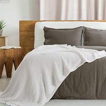 Load image into Gallery viewer, Bedsure 100% Cotton Thermal Blanket - 405GSM Premium Breathable Blanket in Waffle Weave for Home Decoration - Perfect for Layering Any Bed for All-Season - Full/Queen Size (90 x 90 inches), White