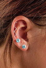 Load image into Gallery viewer, 6mm Blue Zircon Stud Earrings in Sterling Silver - December Birthstone