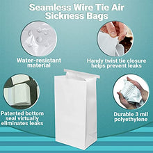 Load image into Gallery viewer, APQ Pack of 1000 Seamless Wire Tie Air Sickness Bags, 4.5 x 2.5 x 8.5 Disposable Vomit Bags 4 1/2 x 2 1/2 x 8 1/2. Polyethylene Gusseted Bags 3 mil. Ideal for Industrial, Health Applications.