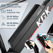 Load image into Gallery viewer, 26" Electric Bike, 350W 20MPH Electric Commuter Bicycle Adults Mountain Cargo Ebike with Removable 10.4Ah Battery, Professional 7-Speed Gears, Fender, Shock Absorption, Front Cargo Rack, Back Seat