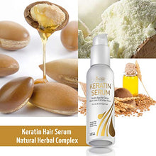 Load image into Gallery viewer, Vitamins Keratin Protein Hair Serum - Biotin Collagen Anti Frizz Treatment with Castor Oil Repairs Frizzy Dry Damaged Hair - Straight or Curly Hair Heat Protectant for Shine and Gloss 4.25 Oz