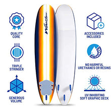 Load image into Gallery viewer, Wavestorm 8ft Classic Longboard Surfboard (Org Burst), AZ22-WSSF800-ORG