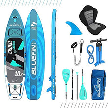 Load image into Gallery viewer, Bluefin SUP Stand Up Inflatable Paddle Board with Kayak Conversion Kit | Ultimate iSUP Kayak Bundle (10’8”, 12’0” and 15'0") (Carbon 10'8")