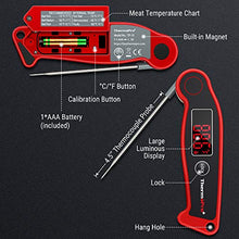 Load image into Gallery viewer, ThermoPro TP19 Waterproof Digital Meat Thermometer for Grilling with Ambidextrous Backlit & Thermocouple Instant Read Thermometer Kitchen Cooking Food Thermometer for Candy Water Oil BBQ Grill Smoker