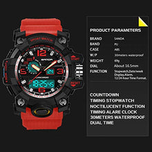 Load image into Gallery viewer, Men‘s Military Watch Dual Display Waterproof Sport Digital Big Wrist Watch Outdoor Tactical Red Watch
