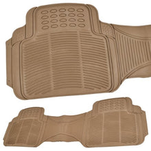 Load image into Gallery viewer, BDK Original ProLiner 3 Piece Heavy Duty Front & Rear Rubber Floor Mats for Car SUV Van & Truck, Beige - All Weather Floor Protection Fits Most Vehicles