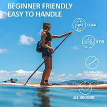 Load image into Gallery viewer, Mousa Inflatable Paddle Board, 11' x 34'' x 6'' Dual Player Paddle Boards for Adults, 3-Fin & Floatable Paddle Non Slip Deck, Waterproof Phone Case, Backpack Yoga ISUP, 20 lbs Super Light SUP Board