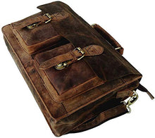 Load image into Gallery viewer, 18 Inch Vintage Computer Leather Laptop Messenger Bags for Men Leather Briefcase Shoulder Bag Man & Women Bag (rustic brown)