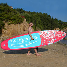 Load image into Gallery viewer, FEATH-R-LITE Inflatable Stand Up Paddle Board 10'6''x30''x6'' Ultra-Light (18.9lbs) ISUP with Paddleboard Accessories,Fins,Adjustable Paddle, Pump,Backpack, Leash, Waterproof Phone Bag (Pink) (Pink)