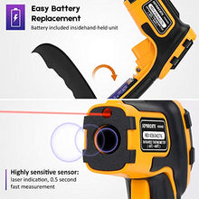 Load image into Gallery viewer, Infrared Thermometer No Touch Digital Laser Temperature Gun with Color Display -58℉~1112℉(-50℃~600℃)Adjustable Emissivity - for Cooking/BBQ/Freezer - Meat Thermometer Included -Non Body Thermometer