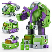 Load image into Gallery viewer, Toys for 4 Year Old Boys - 3 in 1 Take Apart Robot Kids Toys 3-5-7 STEM Toys for 5+ Year Old Boys Transformer Toys Building Construction 7 8 6 5 4 Year Old Boy Birthday Gift