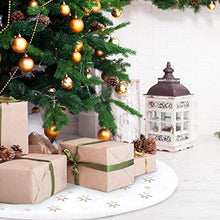 Load image into Gallery viewer, Christmas Tree Skirt - 36 Inches for Small Trees, Soft Faux Fur Golden Snowflake Tree Skirt for Christmas Decorations Indoor Outdoor - Golden Snowflake