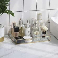 Load image into Gallery viewer, Cq acrylic Decorative Tray,Gold Mirror Tray for Jewelry,Jewelry Tray Storage Organizer Makeup Tray for Vanity, Dresser,Pack of 1