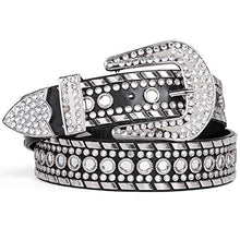 Load image into Gallery viewer, Rhinestone Belt for Women SUOSDEY Western Cowgirl Bling Studded Leather Belt for Jeans Pants,golden,M