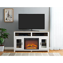 Load image into Gallery viewer, Ameriwood Home Carver Electric Fireplace TV Stand for TVs up to 60" Wide, White