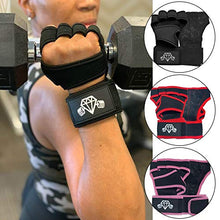 Load image into Gallery viewer, Diamond Cut Muscle Weight Lifting Gloves | Fitness Bodybuilding Workout Gloves for Men & Women | WOD Crossfit | Palm Protection | Support Straps Wrist Band Wraps (Black, Small)