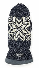 Load image into Gallery viewer, Bruceriver Women Snowflake Knit Mittens with Warm Thinsulate Fleece Lining Size S (Black)