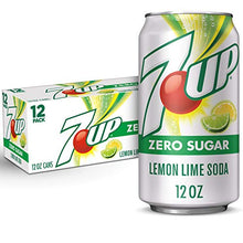 Load image into Gallery viewer, Diet 7UP Lemon Lime Soda, Zero Calories and Caffeine Free, 12 Fl Oz Cans (pack of 12)