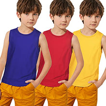 Load image into Gallery viewer, Boyoo 3 Pack Big Boys Tank Tops Muscle Youth Active Athletic T Shirts Sleeveless Undershirts for 5-6 Years Kids