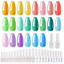 Load image into Gallery viewer, Makartt Gel Nail Polish Kit- 22 Pastel Summer Gel Colors Gel Nail Polish 8ML Base Coat Top Coat Soak Off Gel P-30