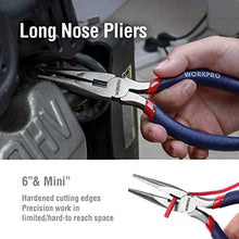 Load image into Gallery viewer, WORKPRO 7-piece Pliers Set (8-inch Groove Joint Pliers, 6-inch Long Nose, 6-inch Slip Joint, 4-1/2 Inch Long Nose, 6-inch Diagonal, 7-inch Linesman, 8-inch Slip Joint) for DIY & Home Use